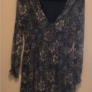 Patrons of Peace Black and Gray Long Sleeve Sundress